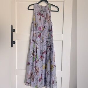 Highneck Floral Midi Anthropology Wedding Guest Dress